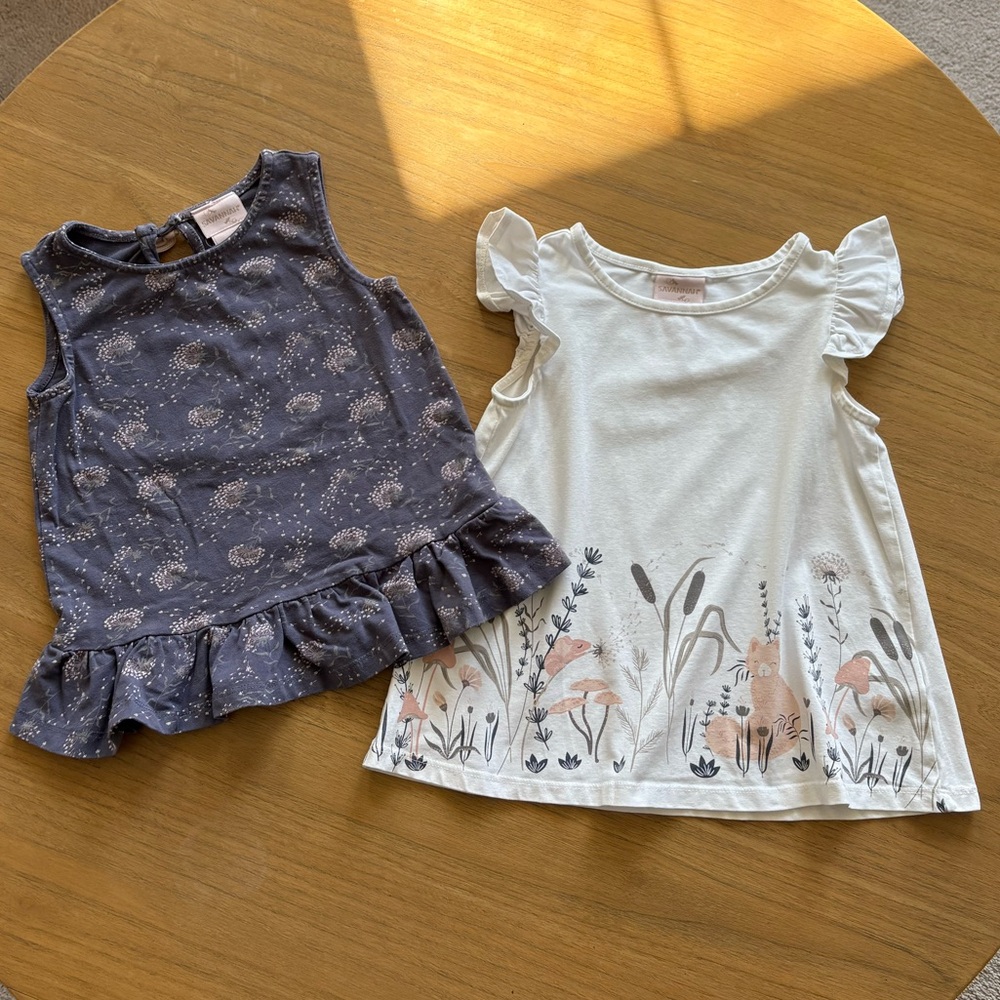 Savannah Floral Kids Spring Tops Set